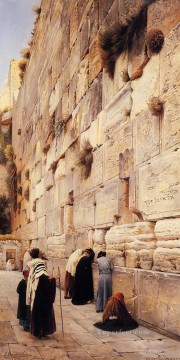  orientalista Lienzo - El Muro de las Lamentaciones Jerusalén óleo sobre lienzo Gustav Bauernfeind Judío orientalista